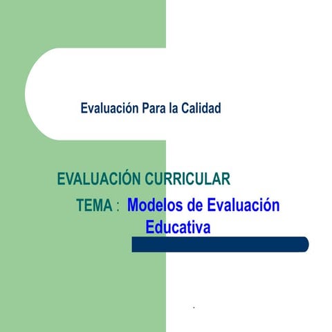 Modelos de Evaluacion | PPT