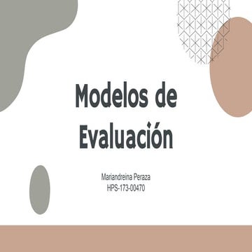 Modelos de la evaluacion educativa | PPT