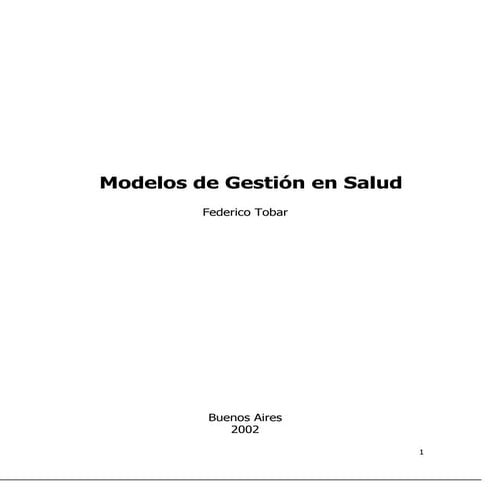 Modelos de gestion en salud