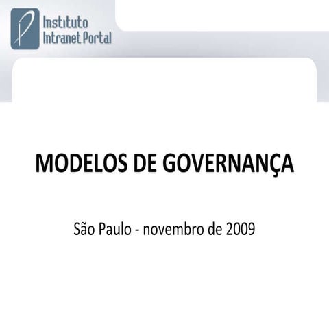 Modelos de Governança | PPT