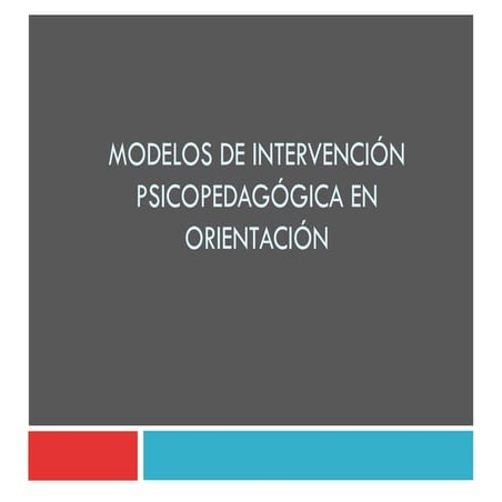 Modelos de intervención