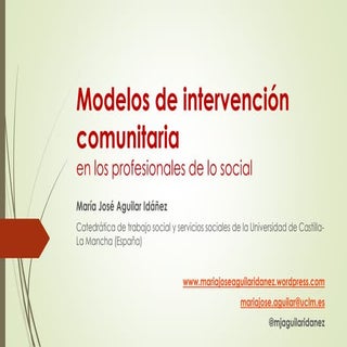 Modelos de intervención comunitaria...