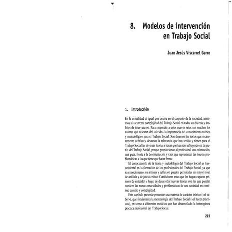 Modelos de intervenciòn del trabajador social