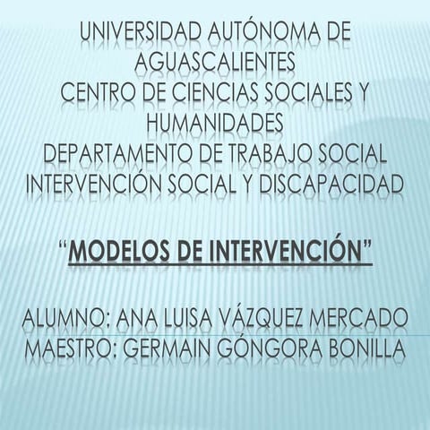 Modelos de intervencion