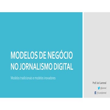Modelos de negócio no jornalismo digital