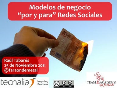 Modelos de negocio "por y para" Redes Sociales