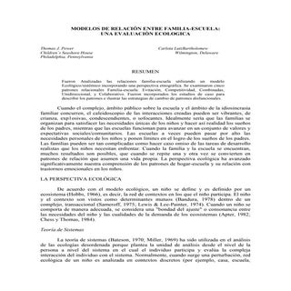 Modelos de relación entre familia