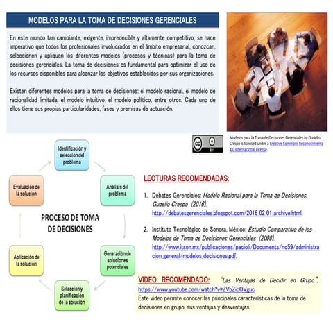 Modelos para la toma de decisiones gerenciales | PPTX