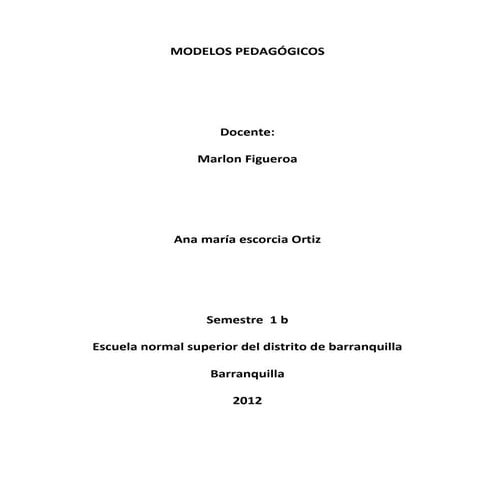 Modelos pedagógicos