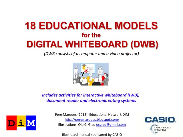 18 educational models for use the DIGITAL WHITEBOARD (DWB)