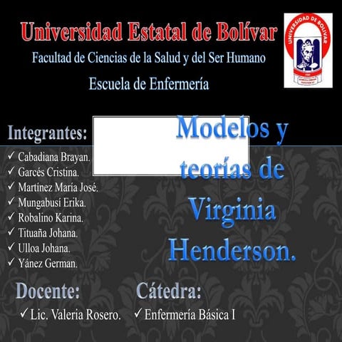 Modelos y teorias de Virginia Henderson