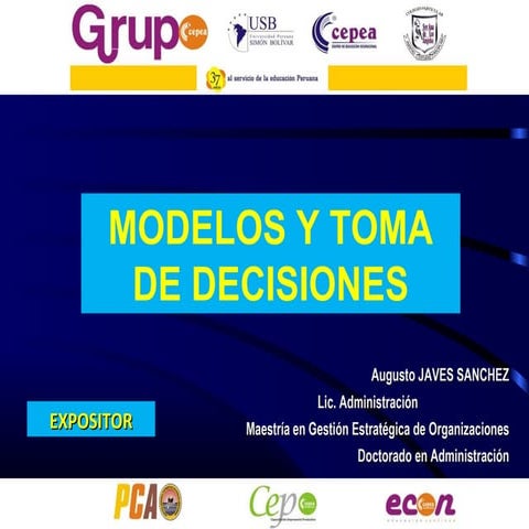 Modelos y toma de decisiones