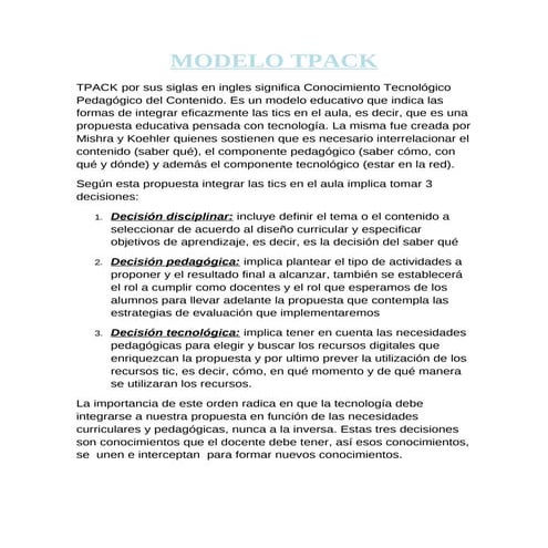 Modelo tpack | PDF