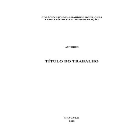 Modelo de trabalho pronto - ABNT | DOC