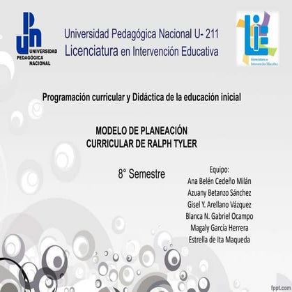 Modelo de planificación curricular de Tyler