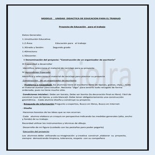 Modelo     unidad  didactica de edu...