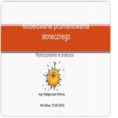 Modelowanie promieniowania słonecznego