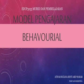 Model Pengajaran Behavourial 