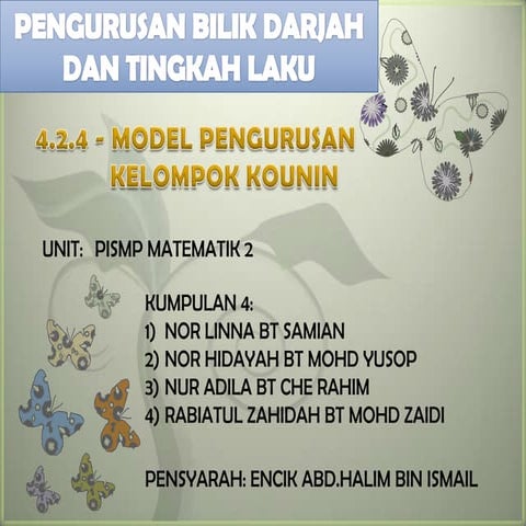 Model pengurusan kelompok kounin