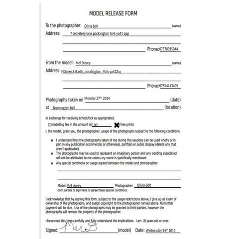 Model Release Form | PPTX