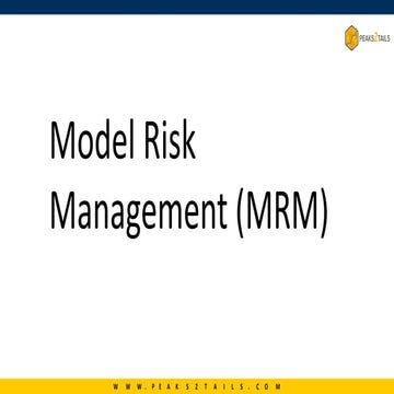 Model risk management in banking incl. Regulatory requirements