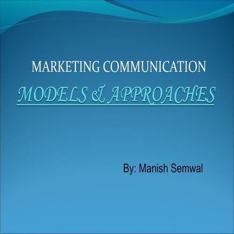 Models &amp; approaches