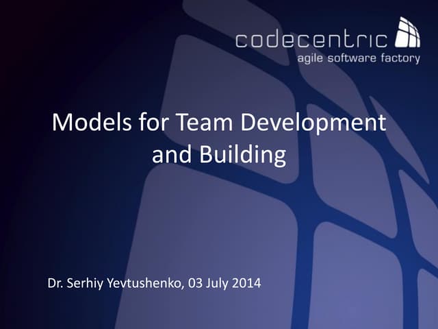 Models for forming teams