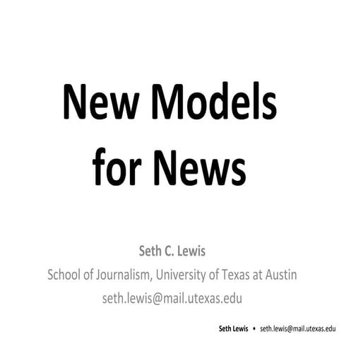 New Models for News