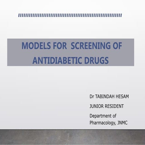 Models for screening of antidiabetic agents