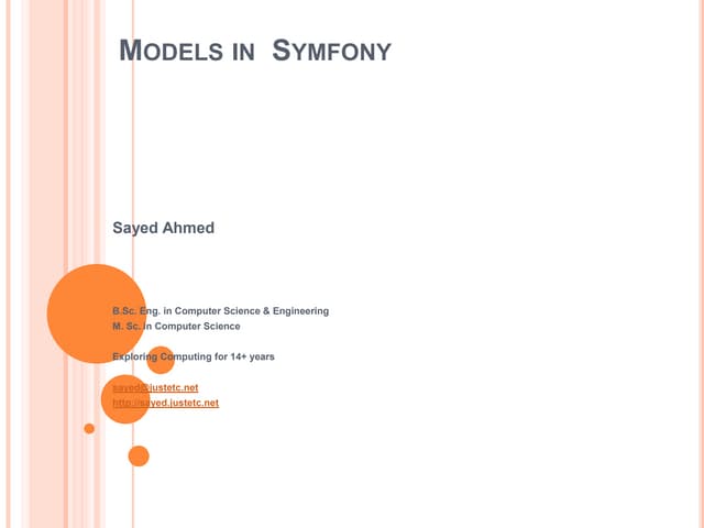 Models in symfony