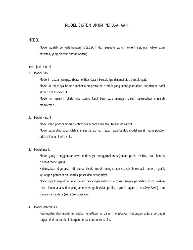 Model sistem umum perusahaan
