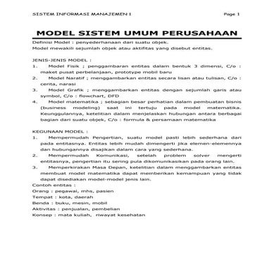 Model sistem umum perusahaan