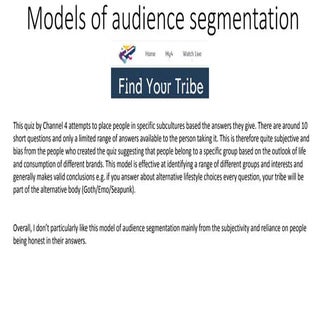 Models of audience segmentation