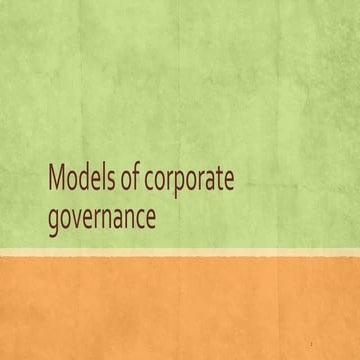 Models of corporate governance