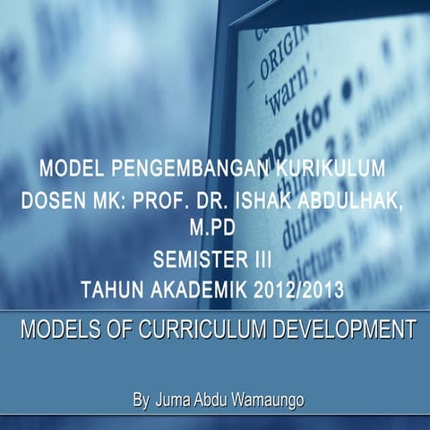 Models of curriculum