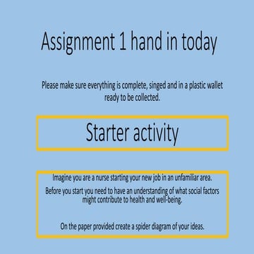 Lesson five - Models of health