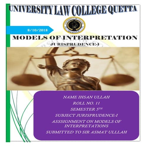Models of interpretations of statutes