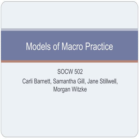 Models of Macro Practice SOCW 502
