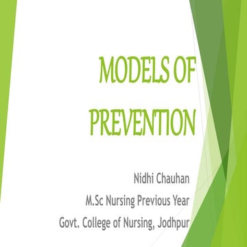 Models of prevention