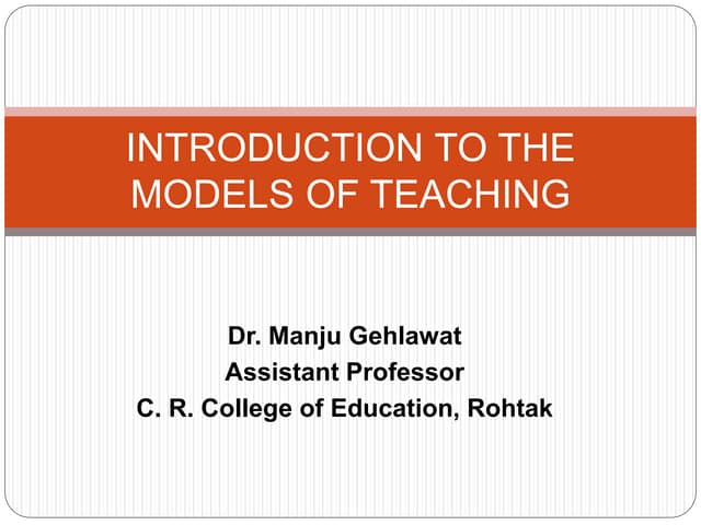 Models of teaching | PPTX