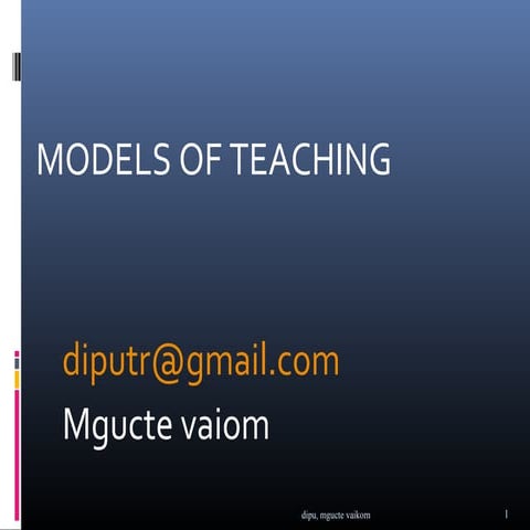 Models of teaching
