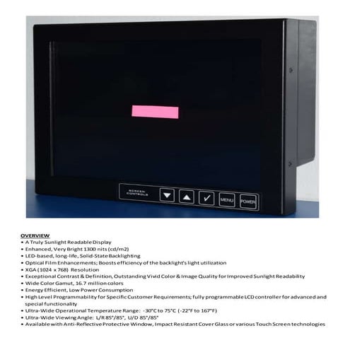 Model SRD-VM-104 - 10.4" Sunlight Readable Rugged LCD