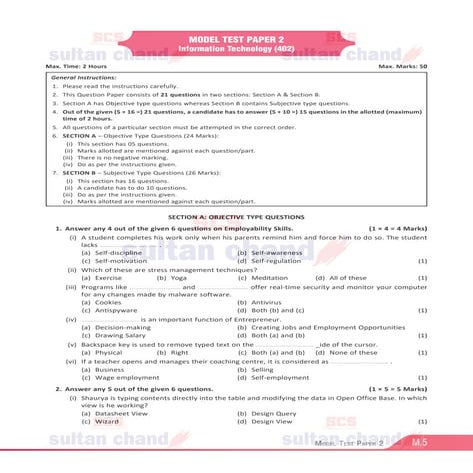 Model Test Paper | PDF