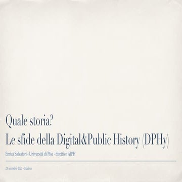 Quale storia?  Le sfide della Digital&Public History (DPHy)