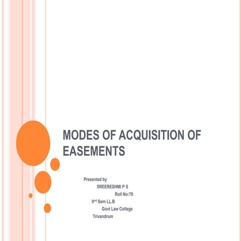 Mode of acquisitions of easements