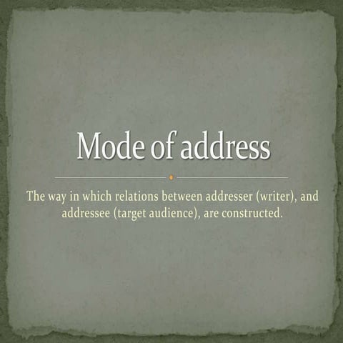 Mode of address 2