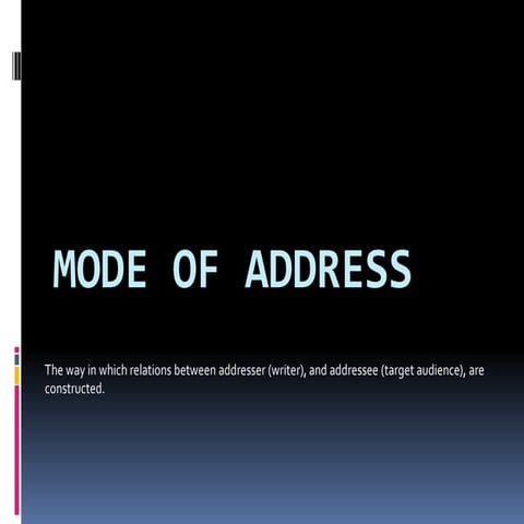 Mode of address