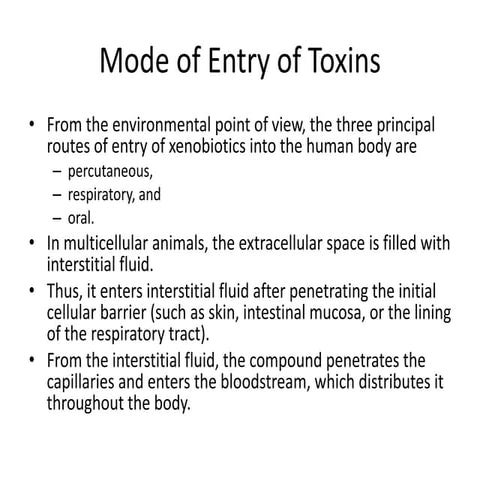 Different route of exposure of toxicant | PPTX
