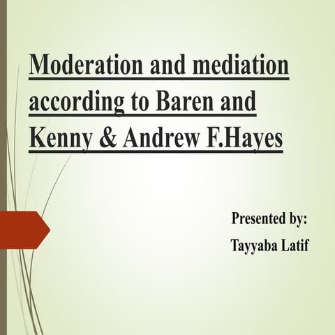 Moderation and mediation 