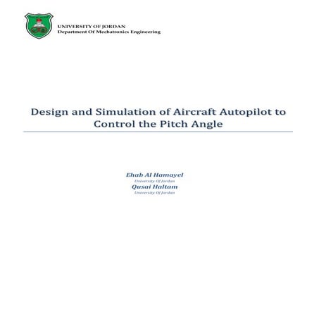 Design and Simulation of Aircraft Autopilot to Control the Pitch Angle